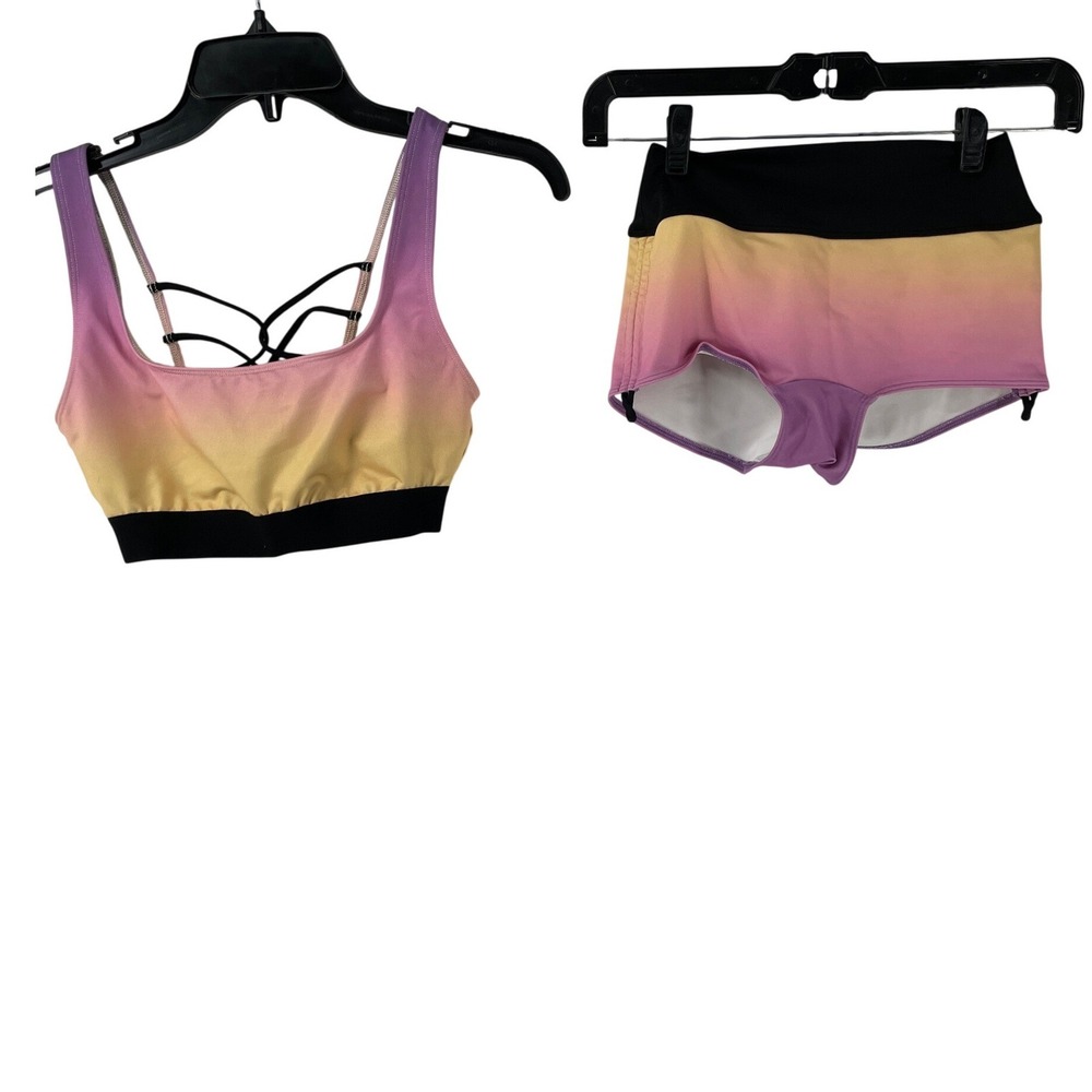 PINK Victoria's‎ Secret Active Set Small/XS Ombre Sunset Athletic Workout Gym - Picture 1 of 9
